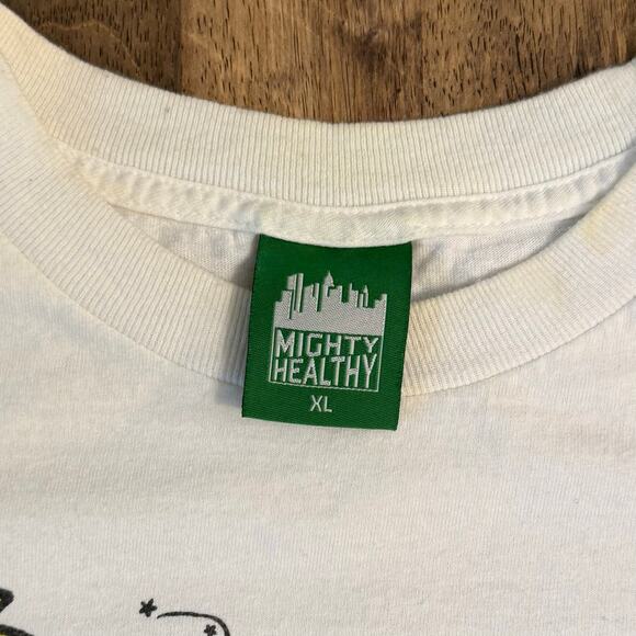 VTG Mighty Healthy Tee Shirt Ducks Gambling Smoking White Made In USA Unisex XL - Picture 6 of 9